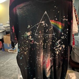 Pink Floyd Black Graphic Tee with Rainbow Accents